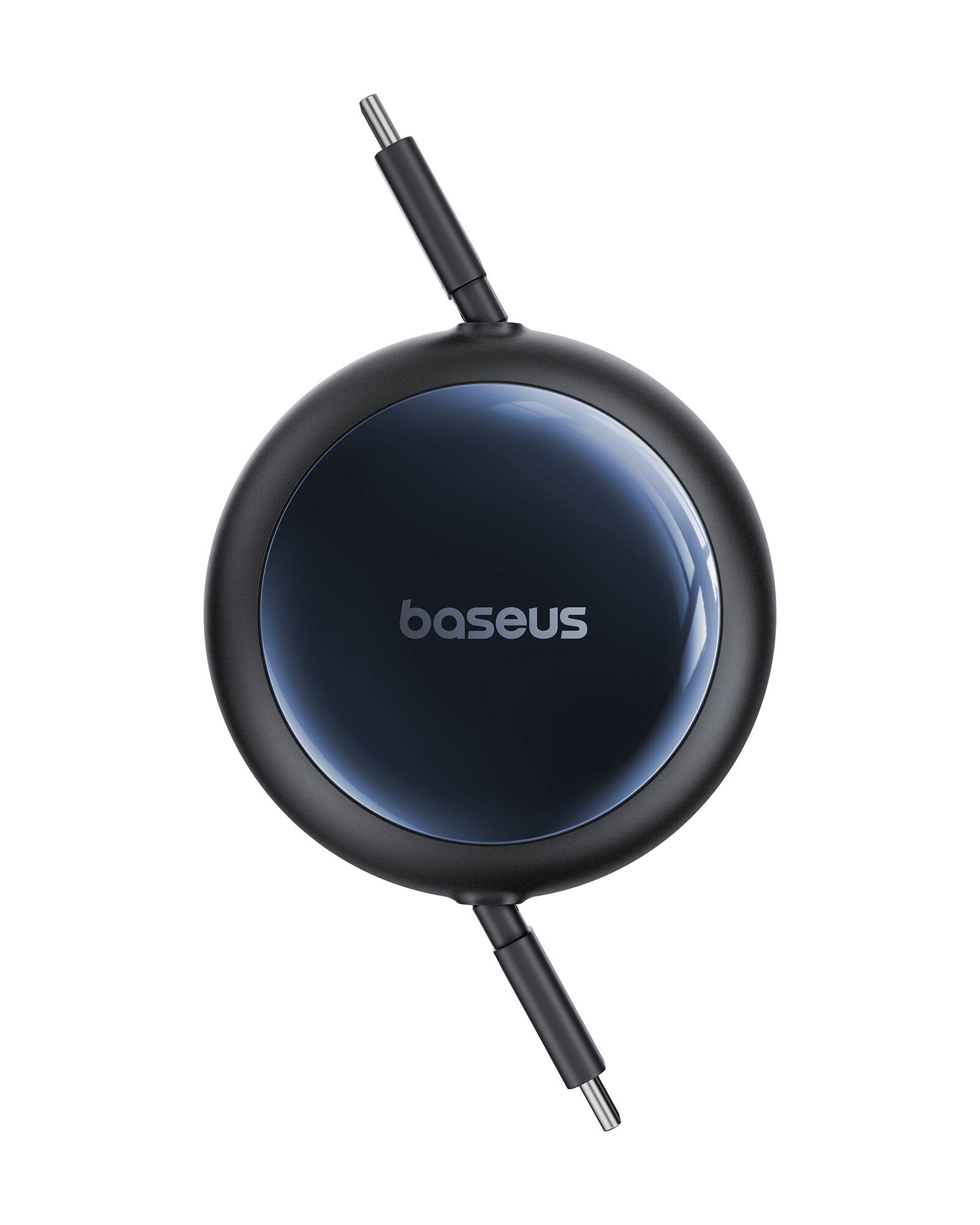 Angle. Baseus - Baseus Nomos Retractable Charging Cable USB-C to USB-C 5 feet 100W Cosmic Black - Black.