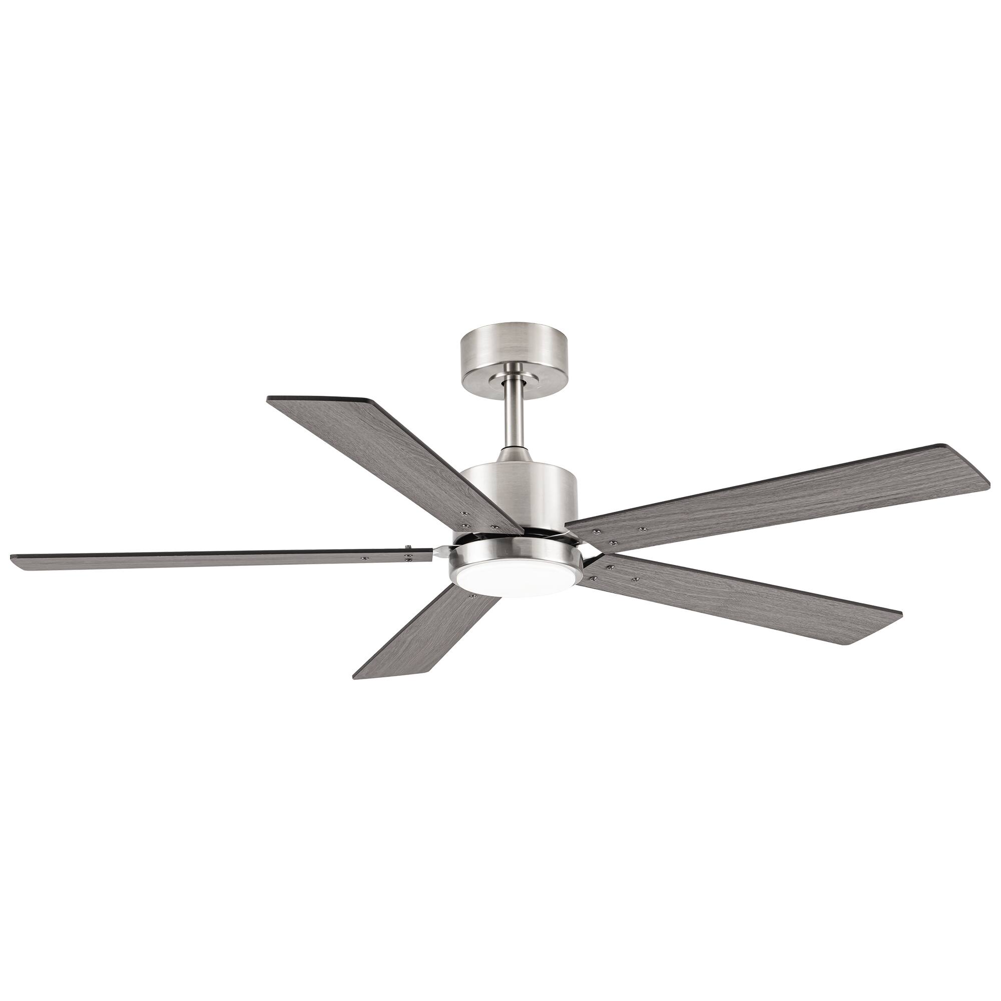 Back. Vaczon - 52" Modern Brushed Nickel Reversible 5-Blade LED Ceiling Fan with Light and APP - Nickel.