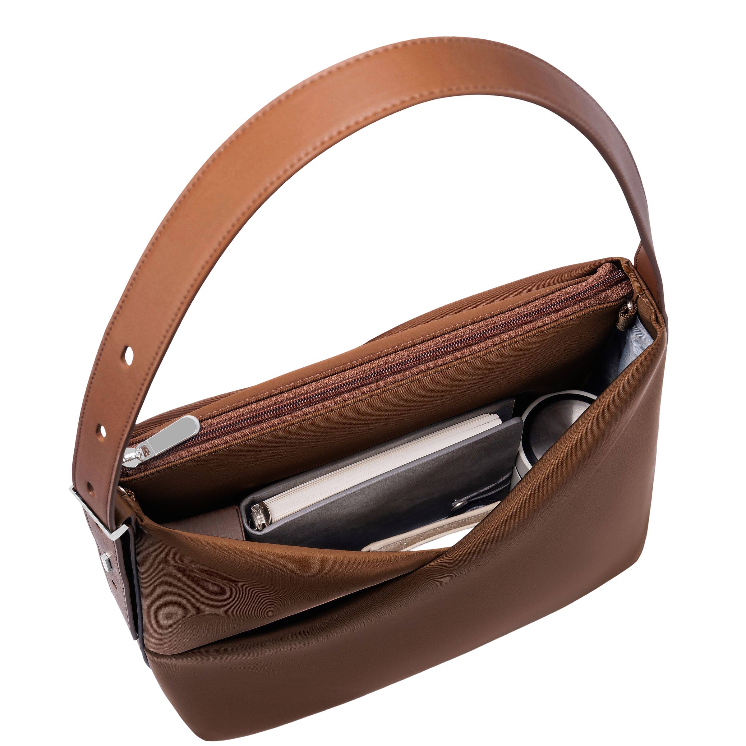 Alt View 6. Lux & Nyx - Lux & Nyx - Origami 15" Laptop Hobo Bag - Convertible Shoulder Bag - Sepia.