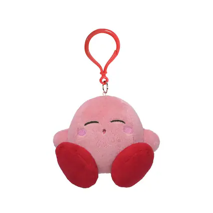 Front. Little Buddy - Kirby Nintendo 3.5 Inch Dangler Plush - Sleeping Kirby - Pink.