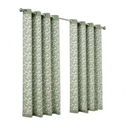 RT Designers Collection - 100% Polyester 190 GSM Marina Revisible Blackout Grommet Curtain Panel 54" x 95" - Sage