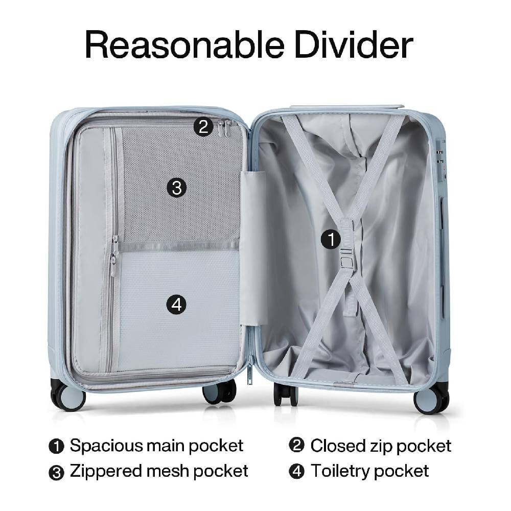 Reasonable Divider

1. Spacious main pocket
2. Closed zip pocket
3. Zippered mesh pocket
4. Toiletry pocket