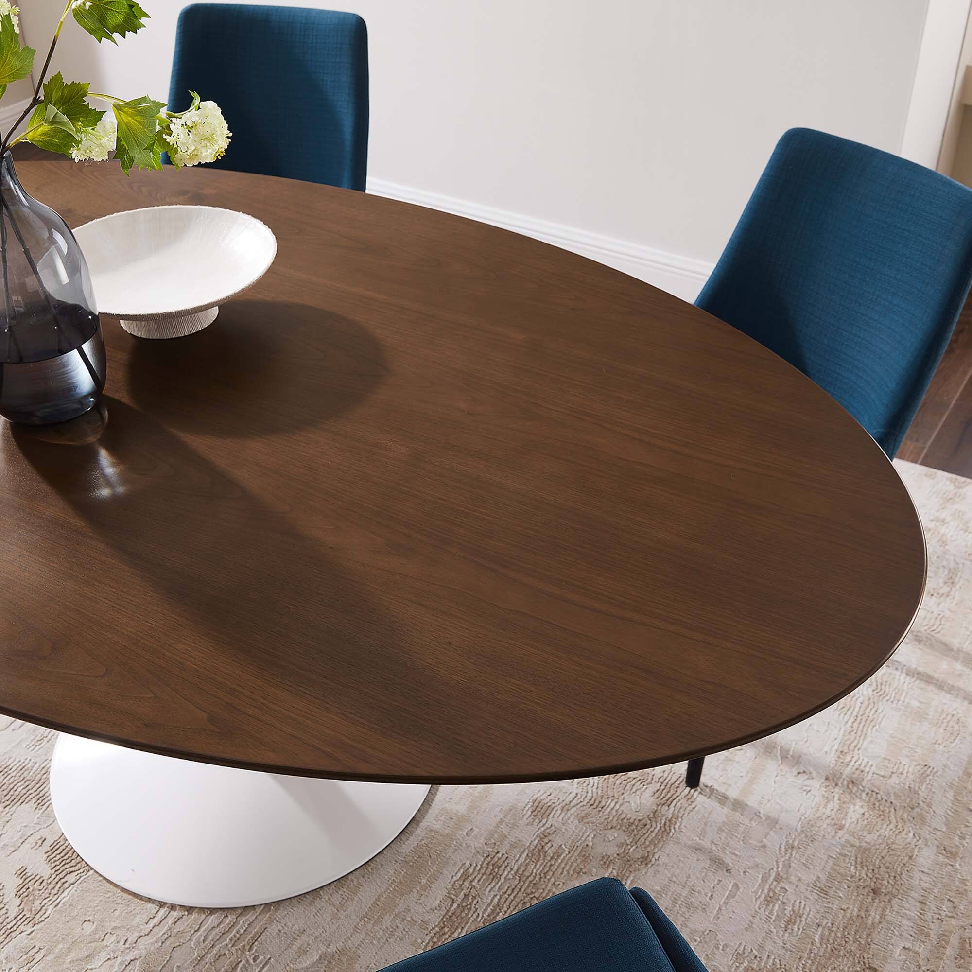 Alt View 6. Modway - Lippa 78" Oval Wood Dining Table by Modway - Walnut.