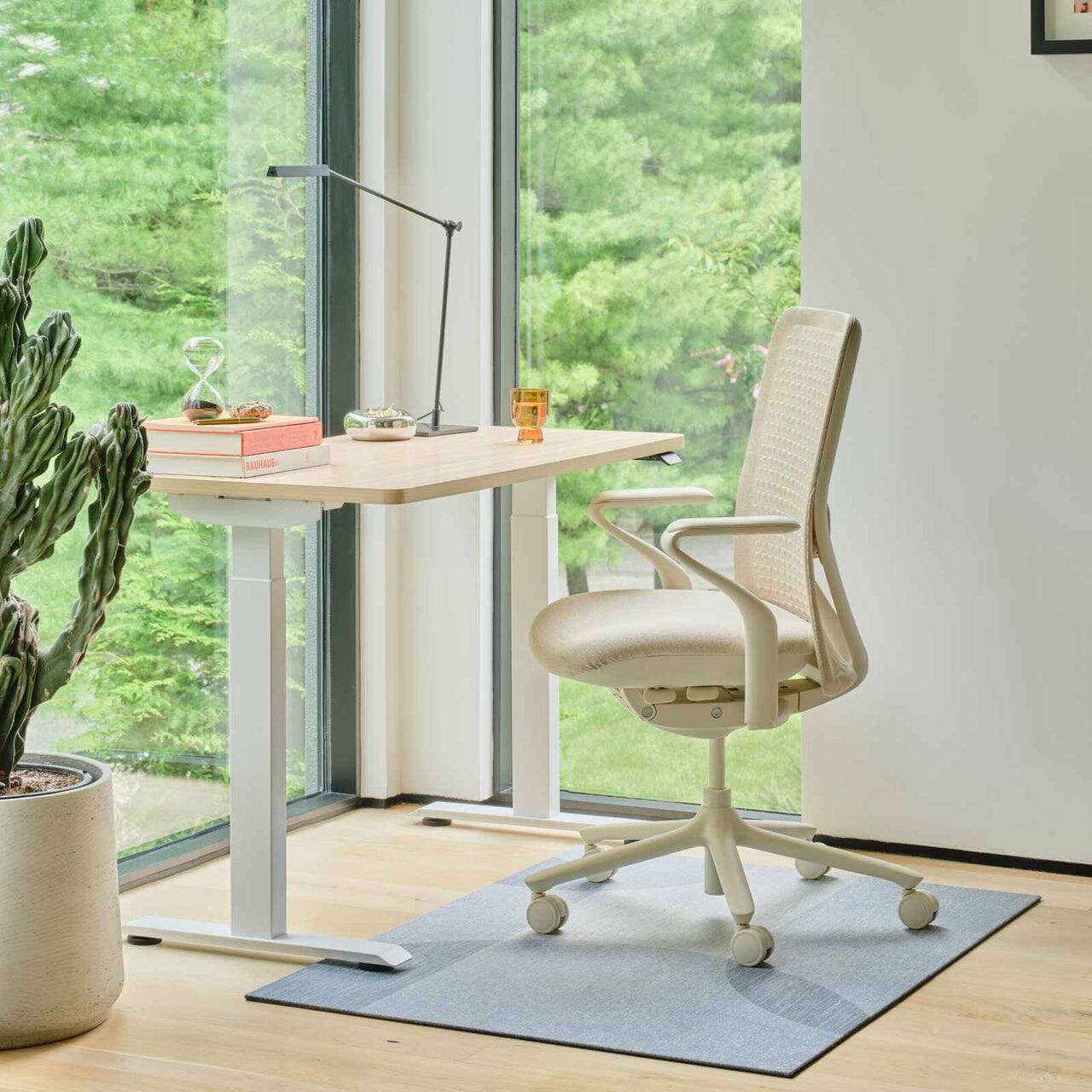 Left. Branch Furniture - Woven Chair Mat - Lagoon.