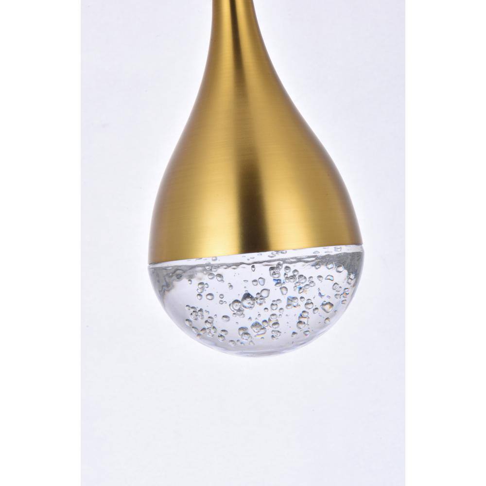 Alt View 4. Elegant Lighting - Amherst 34 inch LED pendant in satin gold - Satin Gold.