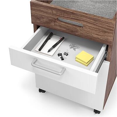 Alt View 6. Union & Scale - Essentials 2-Drawer Mobile Vertical File Cabinet, Letter/Legal, Lockable, 24.2"H x 15.5"W x 21"D - White/Espresso.