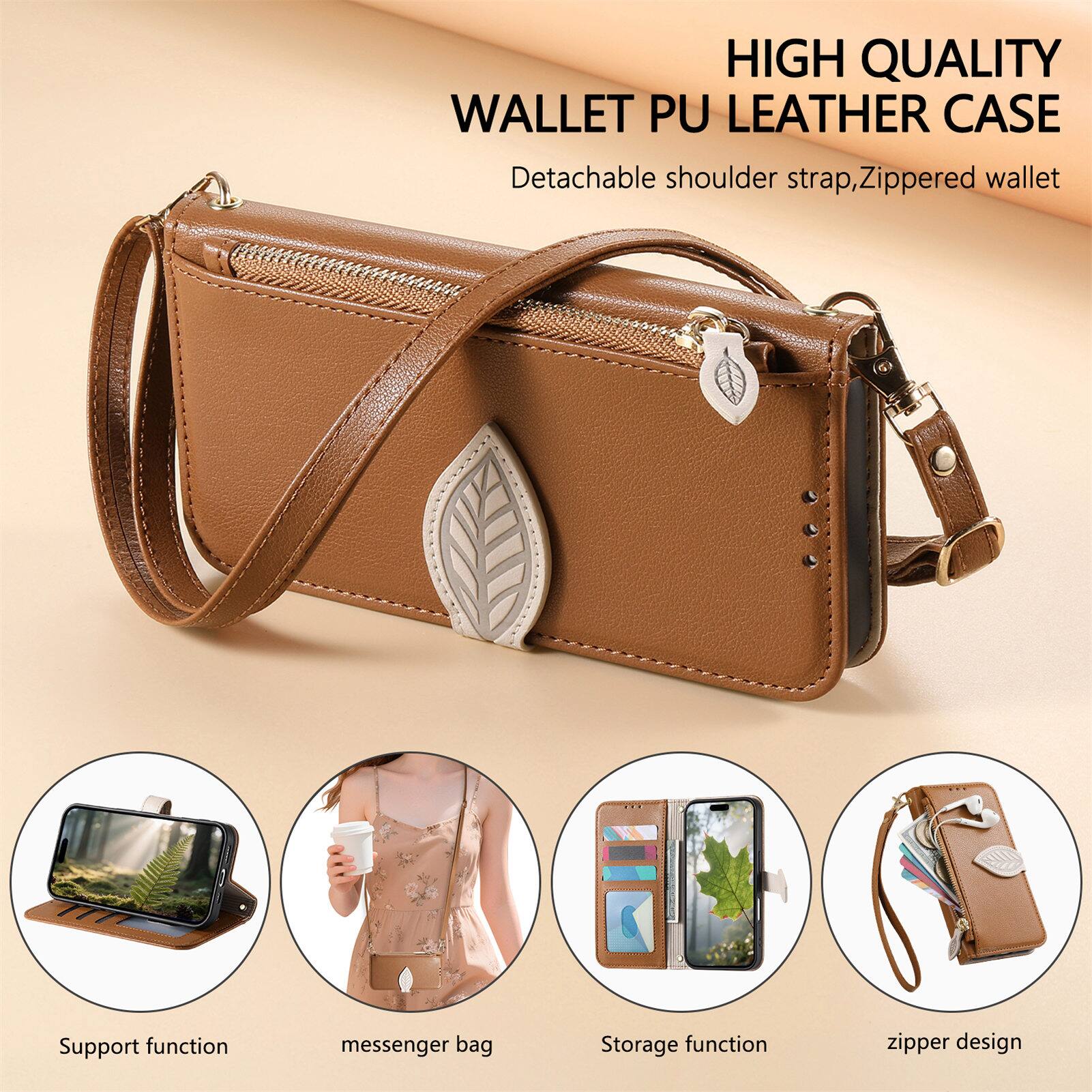 HIGH QUALITY WALLET PU LEATHER CASE

Detachable shoulder strap, Zippered wallet

Support function
messenger bag
Storage function
zipper design