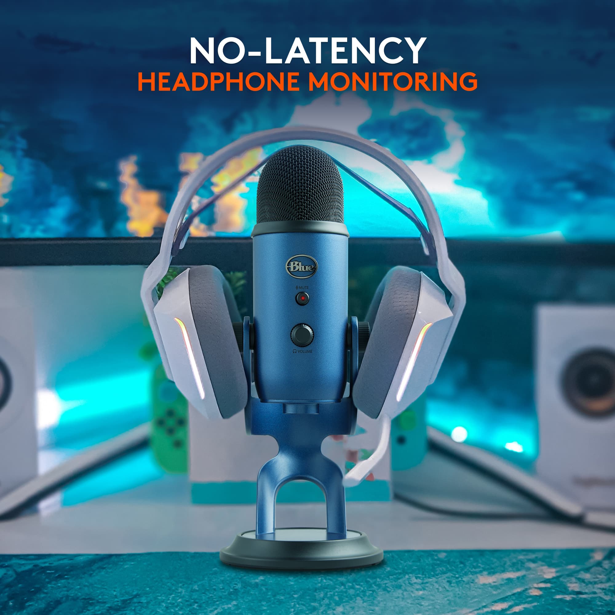 No-Latency Headphone Monitoring Blue Mute Lun