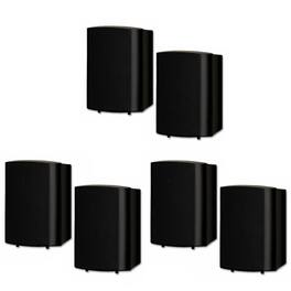 Theater Solutions by Goldwood - TS425ODB Indoor or Outdoor Speakers Weatherproof Mountable 3 Pair Pack - Black