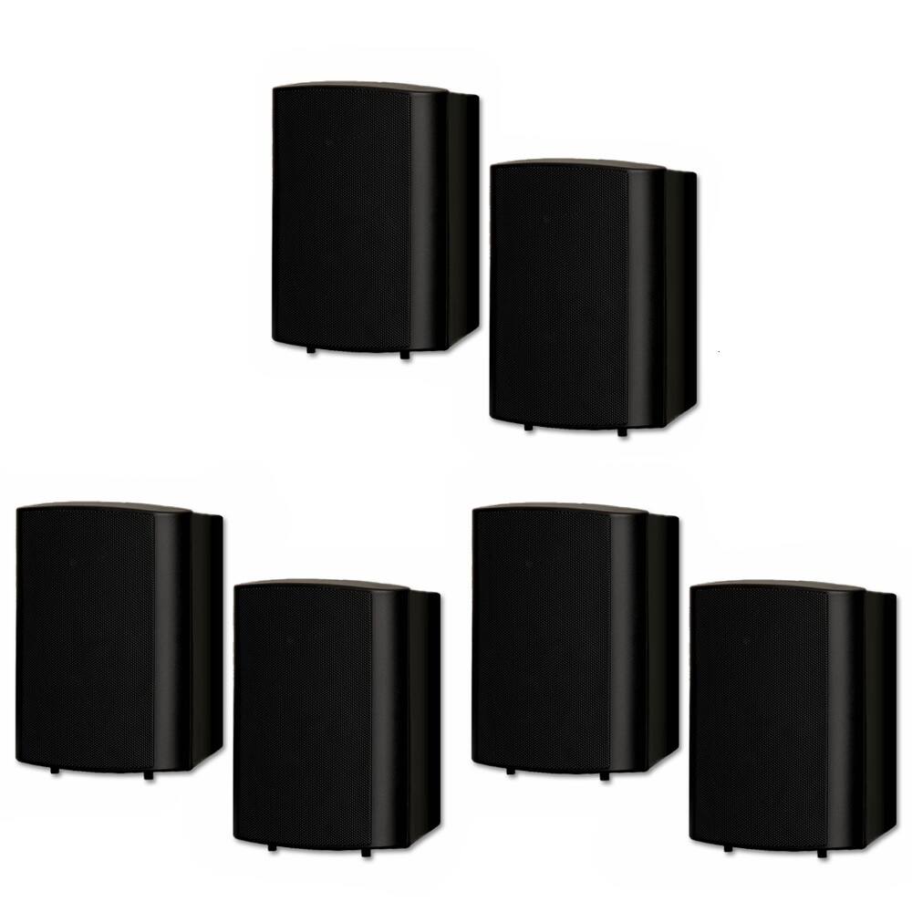 Front. Theater Solutions by Goldwood - TS425ODB Indoor or Outdoor Speakers Weatherproof Mountable 3 Pair Pack - Black.