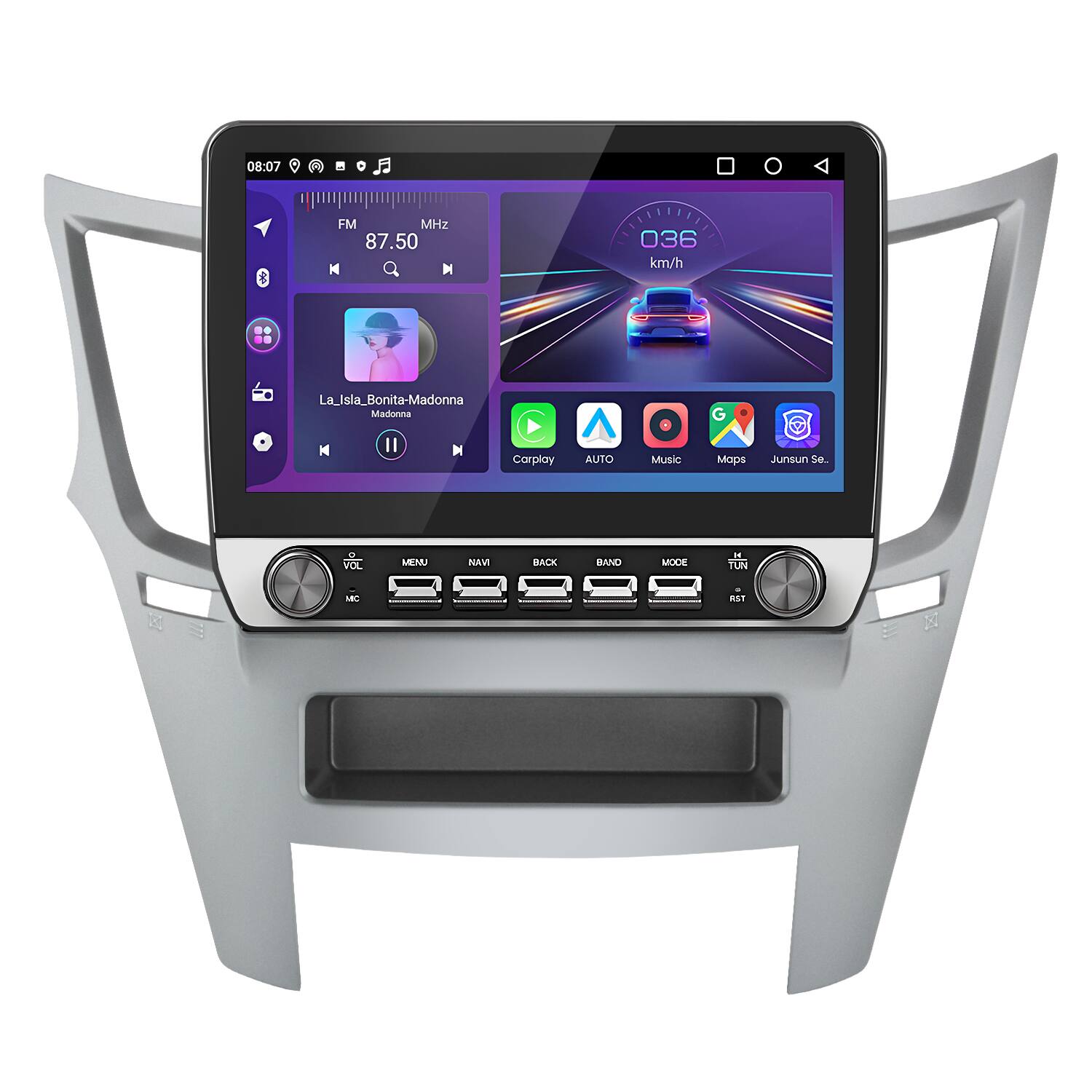 Junsun - 10.1" 6+128GB Android 15 8 Core carplay For Subaru Legacy Outback 2009-2014 Car Stereo Radio GPS Navi WIFI RDS SWC FM BT - Black