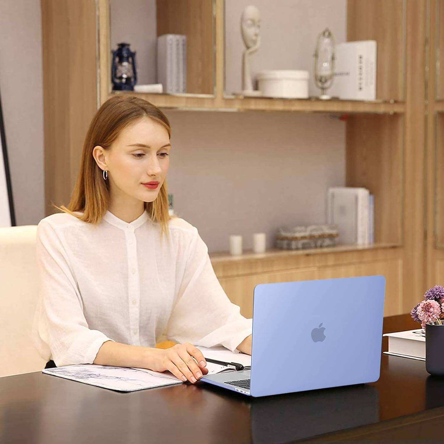 Alt View 2. mosiso - MacBook Pro 13" hard shell case with keyboard skins, screen protector and storage bag - Serenity Blue.