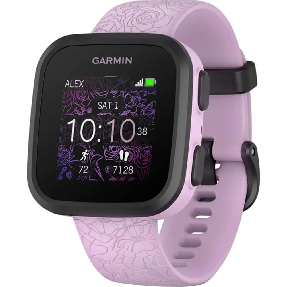 Garmin - Bounce Kids Smartwatch Two-Way Text & Voice Messaging Location Track - Lilac Floral - (2022)