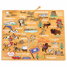 Totally Bamboo - Wyoming Cutting Board with Artwork by Fish Kiss