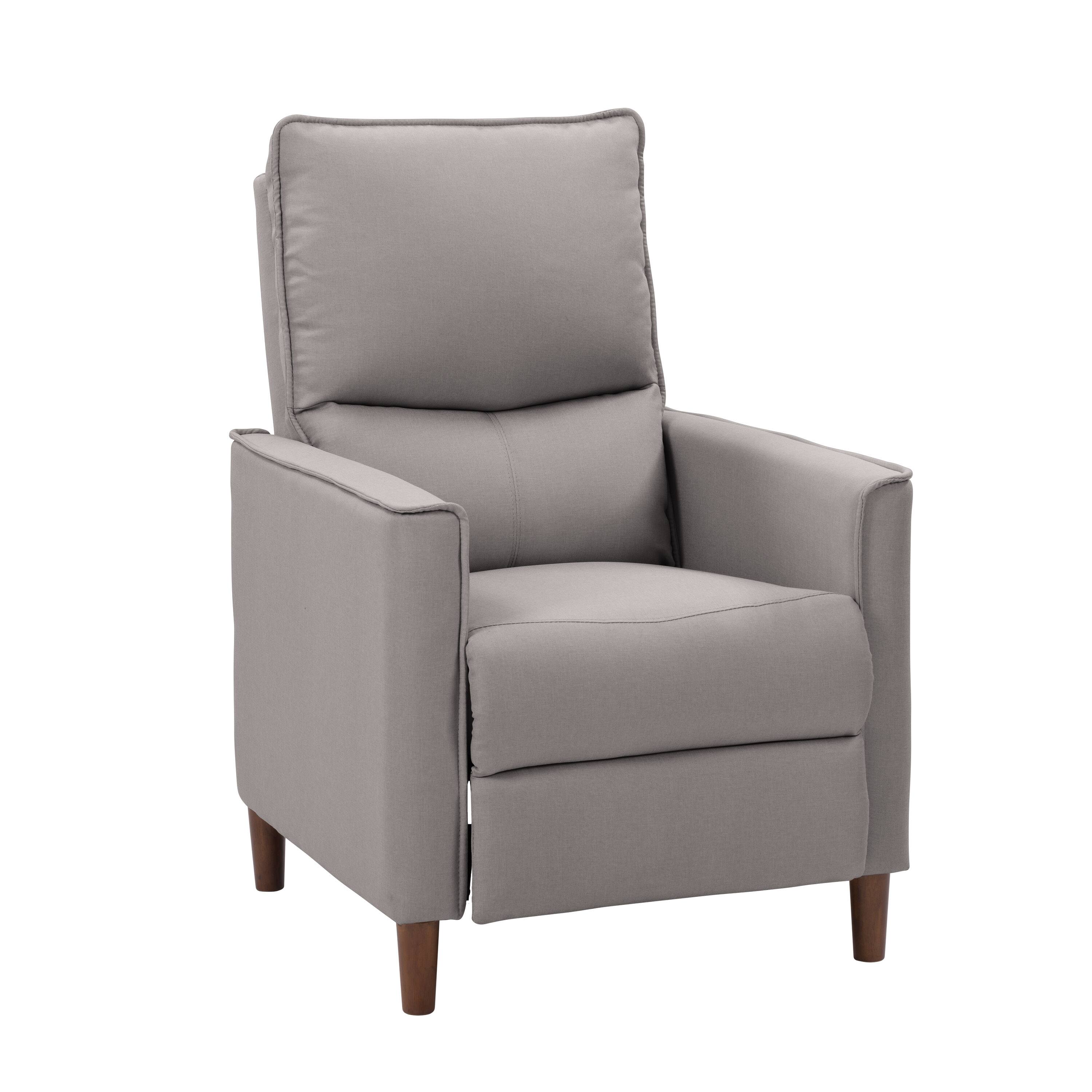 Angle. CorLiving - Alder Manual Fabric Recliner - Light Grey.