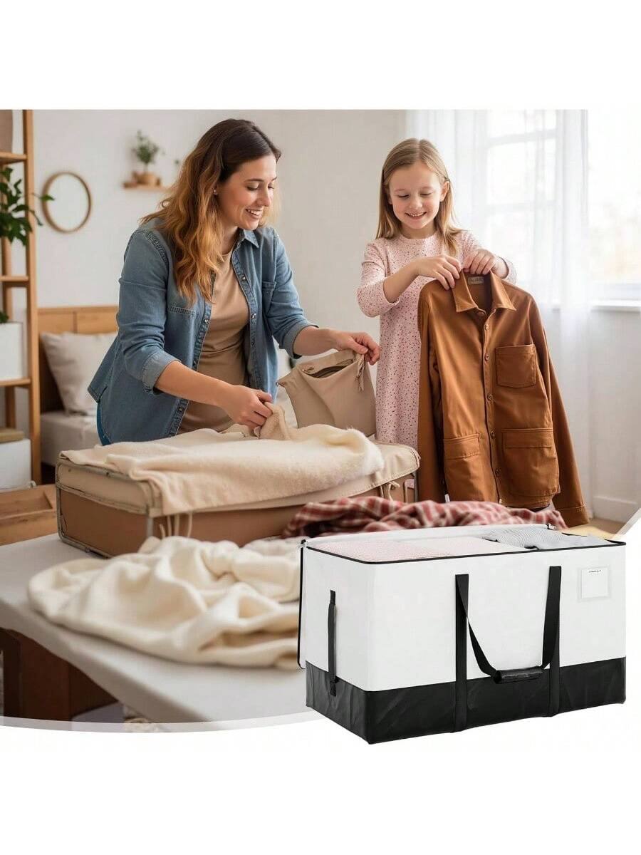 Alt View 2. Live At Space - 6 Pack Large Moving Bags, Heavy Duty Storage Packing Tote Clothes, to Boxes, Collapsible Supplies with Reinforced White - The Original.