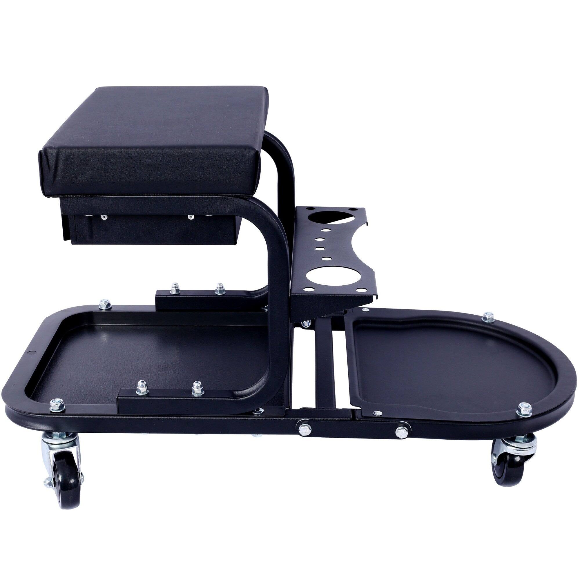 Alt View 1. Boyel Living - 300 Lbs Capacity Black Steel Garage Mechanics Chair with Tool Tray Holders Drawer - Black.