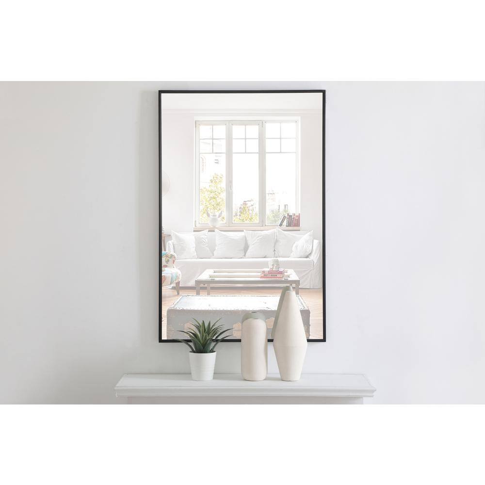 Alt View 9. Elegant Decor - Metal frame Rectangle Mirror 28 inch Black - Black.
