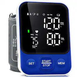 Dazzed Corner - Upper Arm Blood Pressure Monitor for Home Use, Automatic BP Machine with Adjustable Cuff - Navy