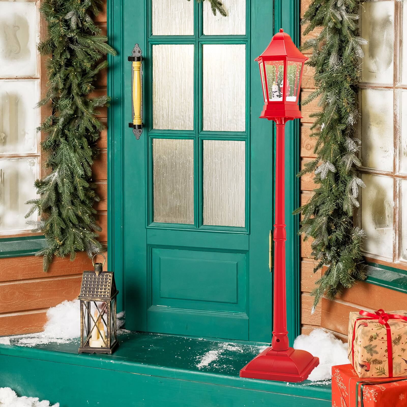 Alt View 3. Gymax - Gymax 5.3 Ft Musical Christmas Street Lamp w/ 8 Tunes 60 LED Lights Mute Mode - Red.