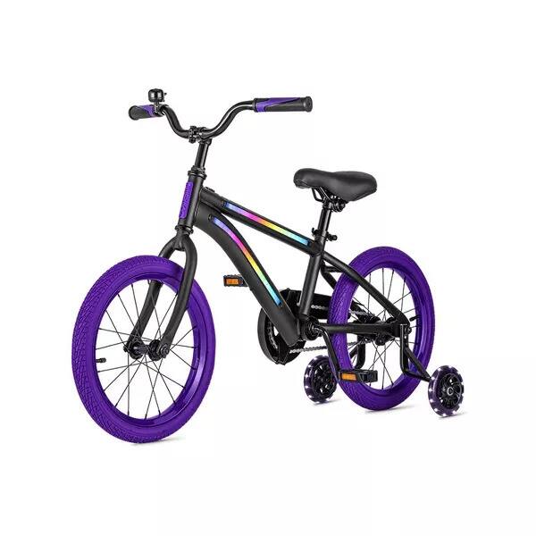 Alt View 2. Jetson - JETSON LIGHT RIDER 16" KIDS' LIGHT UP BIKE ADJUSTABLE HANDLEBAR - BLACK/PURPLE - Black Purple.