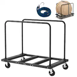 VEVOR - Drywall Cart Dolly, 1800 lbs Load Capacity, Steel Panel Truck Cart with 5 inch Swivel Casters, Lumber Drywall Dolly - Black