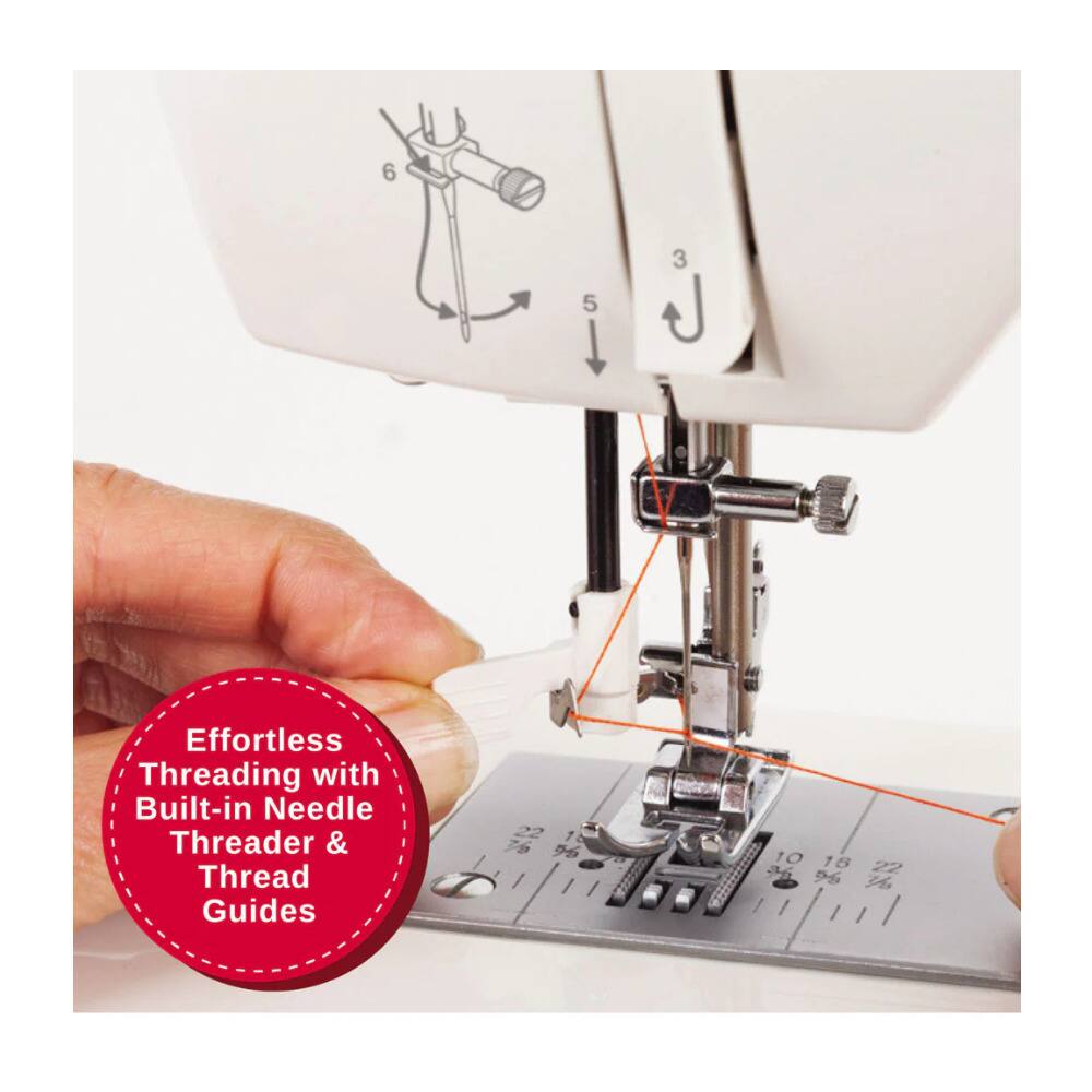 Effortless Threading with Built-in Needle Threader & Thread Guides