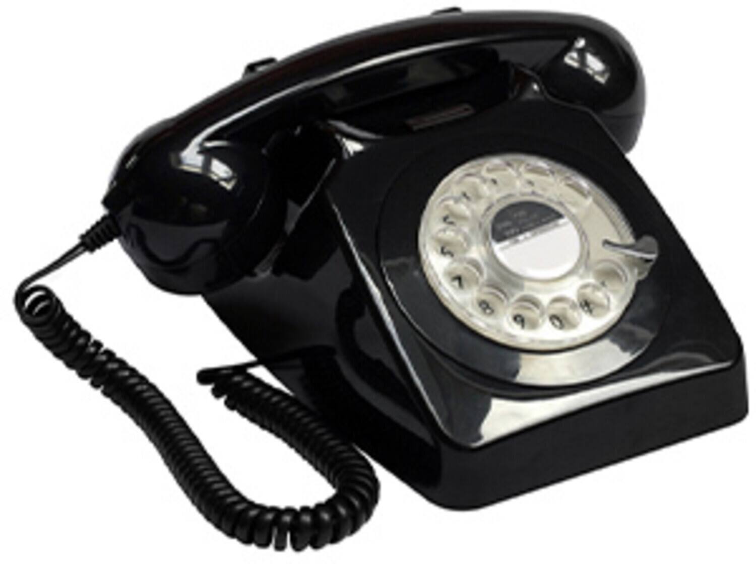 PopMarket - GPO Retro GPO746WIVR 746 Desktop Rotary Dial Telephone - MISC ACCESSORY - Black