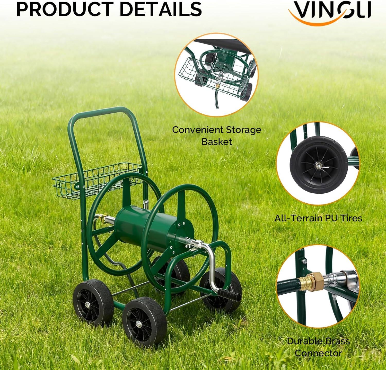 PRODUCT DETAILS

VINGLI

Convenient Storage Basket

All-Terrain PU Tires

Durable Brass Connector