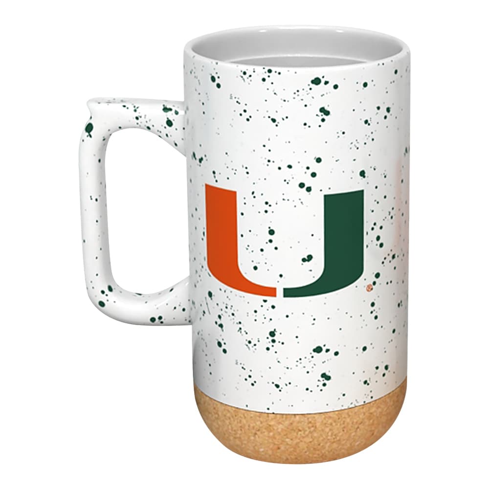 Alt View 1. Indigo Falls - Miami Hurricanes 18oz. Speckle Cork Mug - Multicolor.