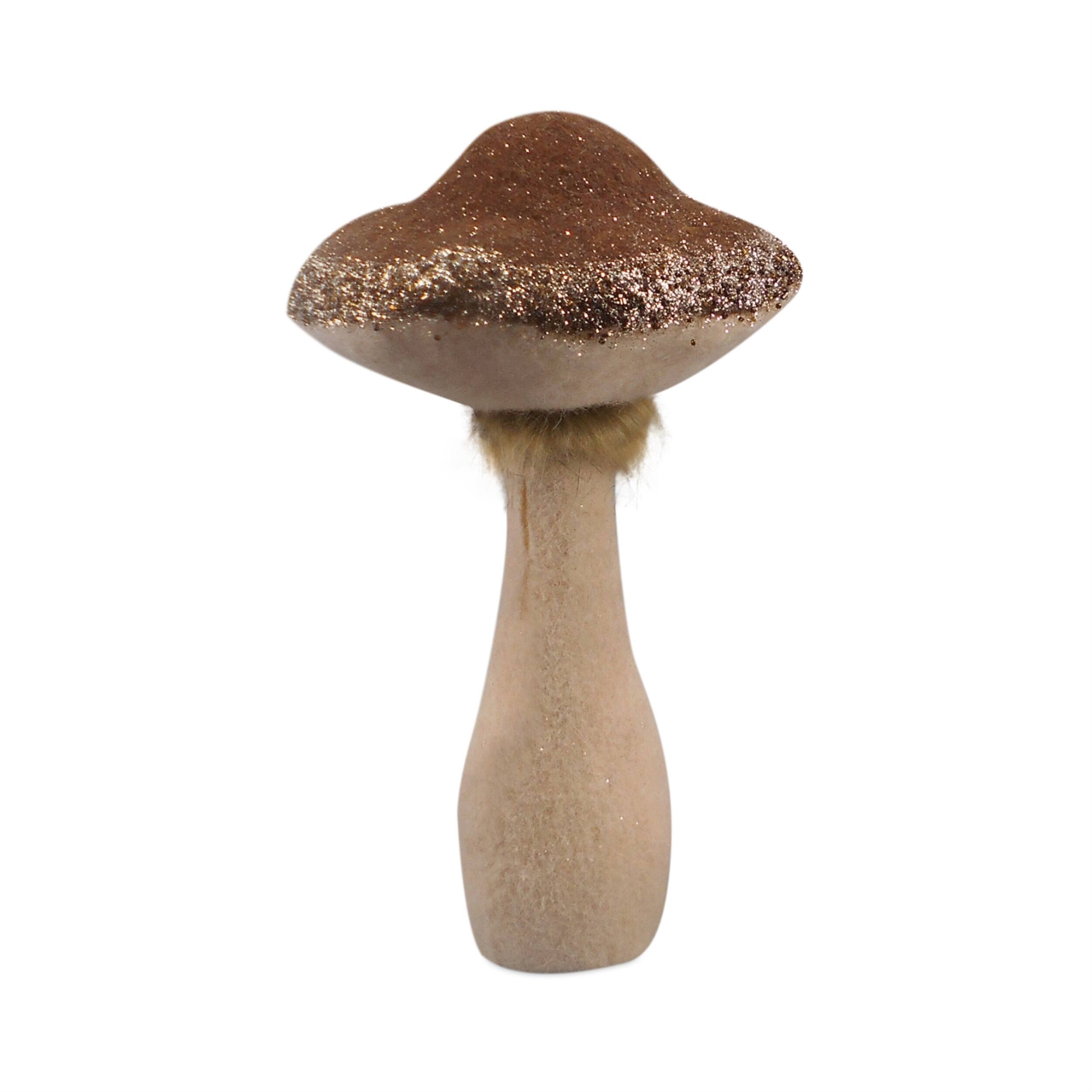 Back. BreeBe - Glittered Mushroom Decor (Set of 2) - Brown.