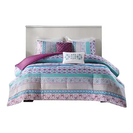 Front. Gracie Mills - Gracie Mills Merewen Printed Comforter Set - Purple.