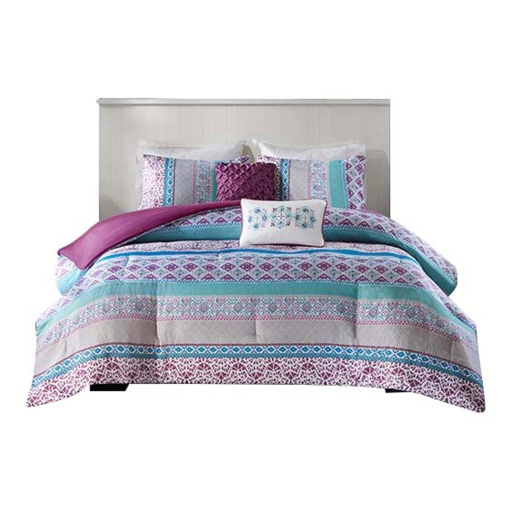 Front. Gracie Mills - Gracie Mills Merewen Printed Comforter Set - Purple.