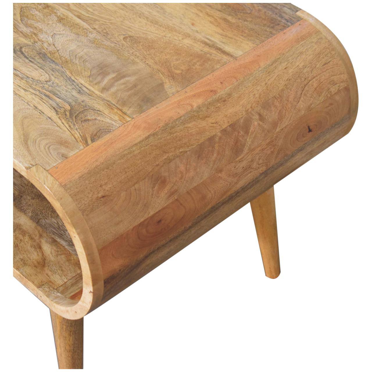 Alt View 2. Artisan Furniture - Artisan Furniture Solid Wood Open Oak-ish Coffee Table, Open Storage, Light Brown - Brown.