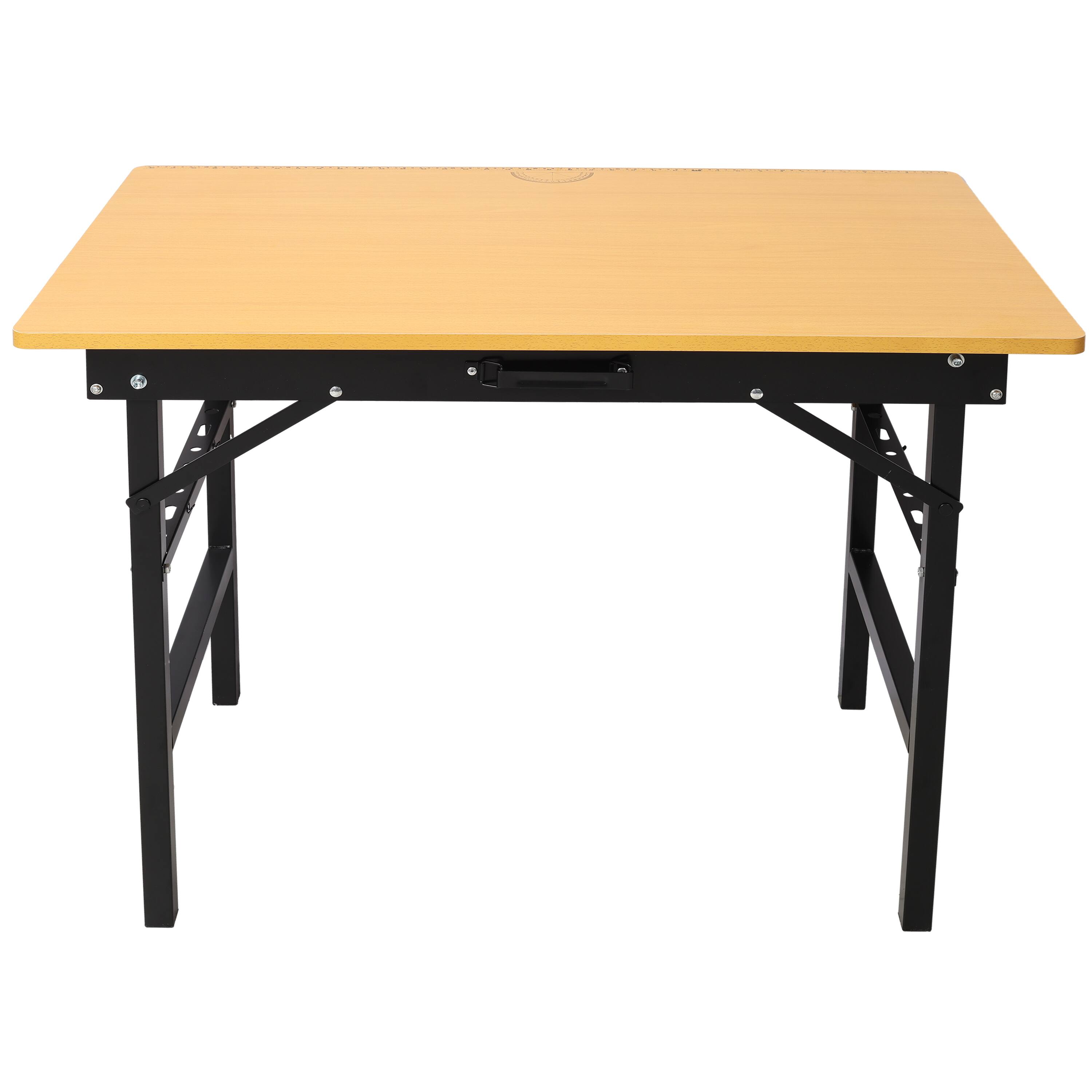 Alt View 4. GOODSILO - Portable Folding Work Table with Measuring Tape & Angle Finder, Foldable Workbench, Workshop Tool Bench with Handle - Black.