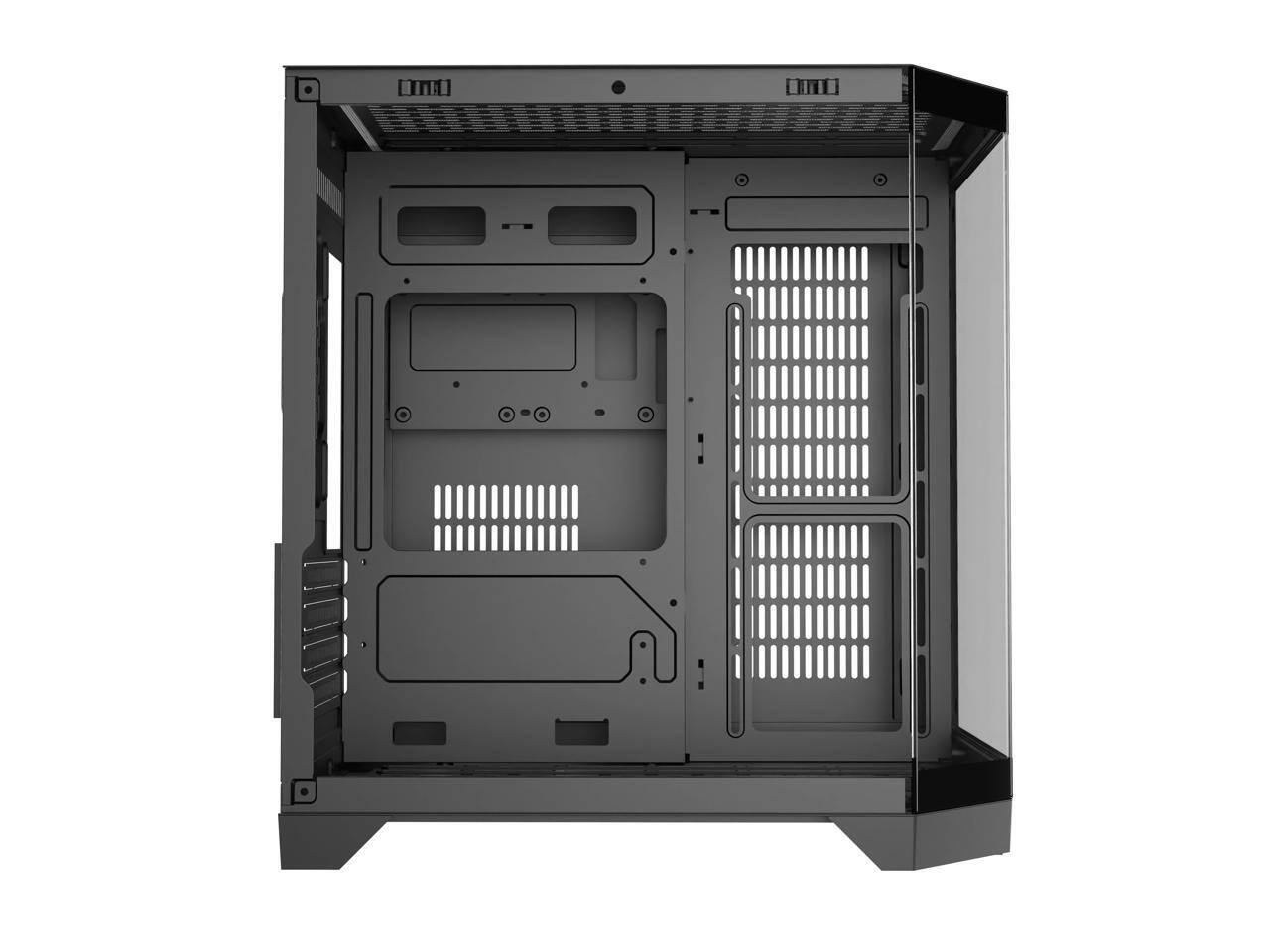 Alt View 3. DIYPC - DIYPC DIY-CUBE03-BK Black Dual USB3.0 Tempered Glass Micro ATX Gaming Computer Case w/ 3 x Tempered Glass Panel - Black.