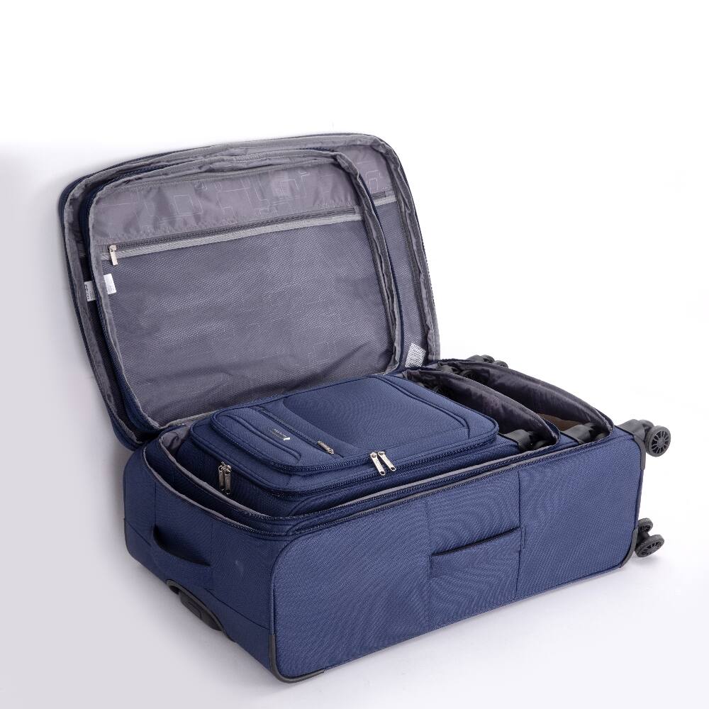 Alt View 4. Ropilly - Ropilly 5 Piece Luggage Set Softshell Suitcase with Spinner Wheels Blue - Blue.