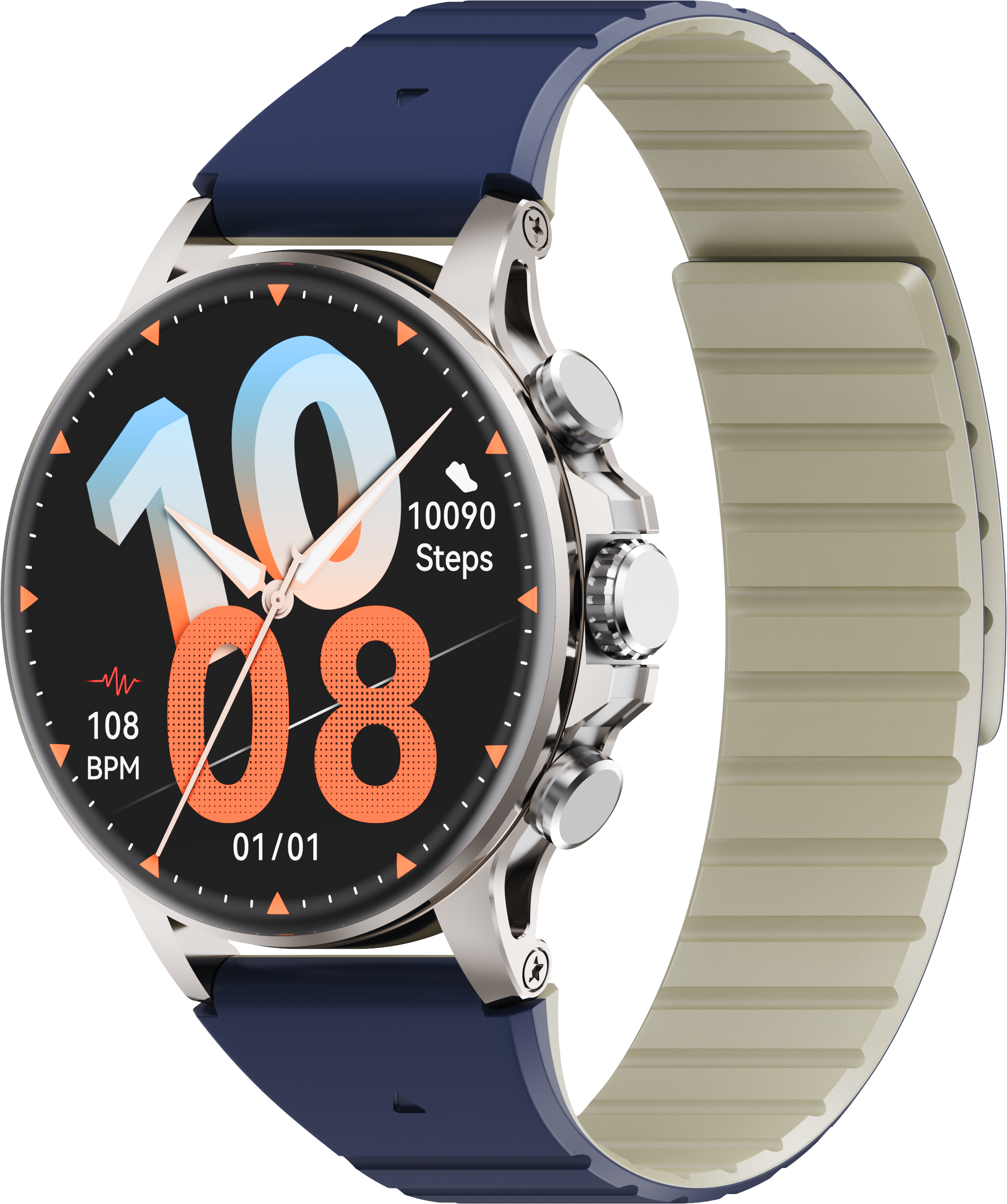 IMIKI - HOLO Ultra Smartwatch with Fitness Tracker, 1.6" AMOLED Display, 3D Dynamic Dial, Answer/Make Call, IP68 Waterproof - Silver - (2024)