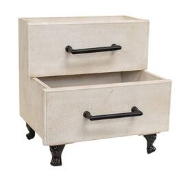 BreeBe - Antique Two-Tiered Drawer Planter - White