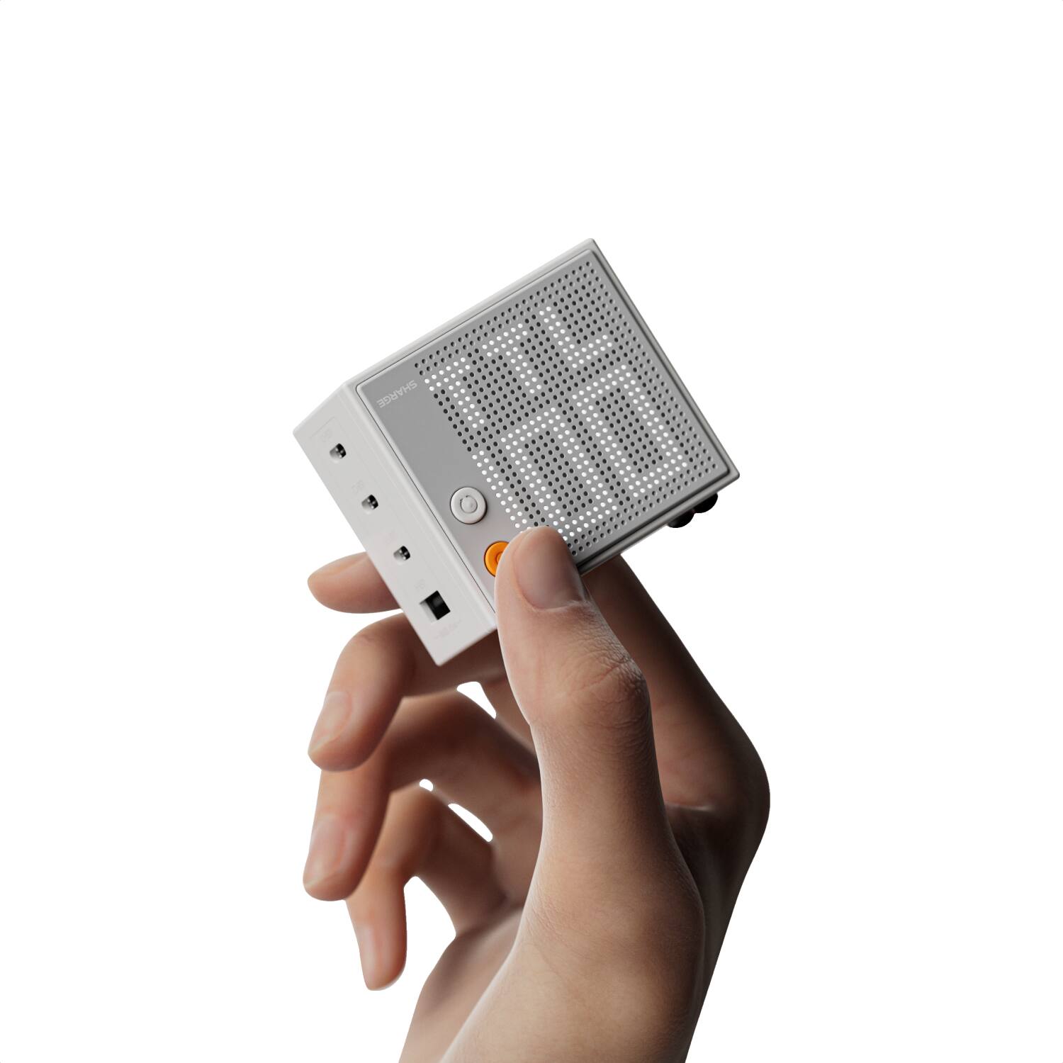 Angle. Sharge - Pixel 100 USB C Charger 100W Laptop GaN Charger 4-Port Fast Charging with Dot-Matrix Display PD 3.0, for MacBook, iPhone - White.