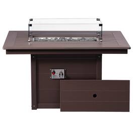 WestinTrends - Helios 46" Modern Outdoor 55,000 BTU Patio Gas Propane Rectangle Deck Fire Pit Table - Dark Brown