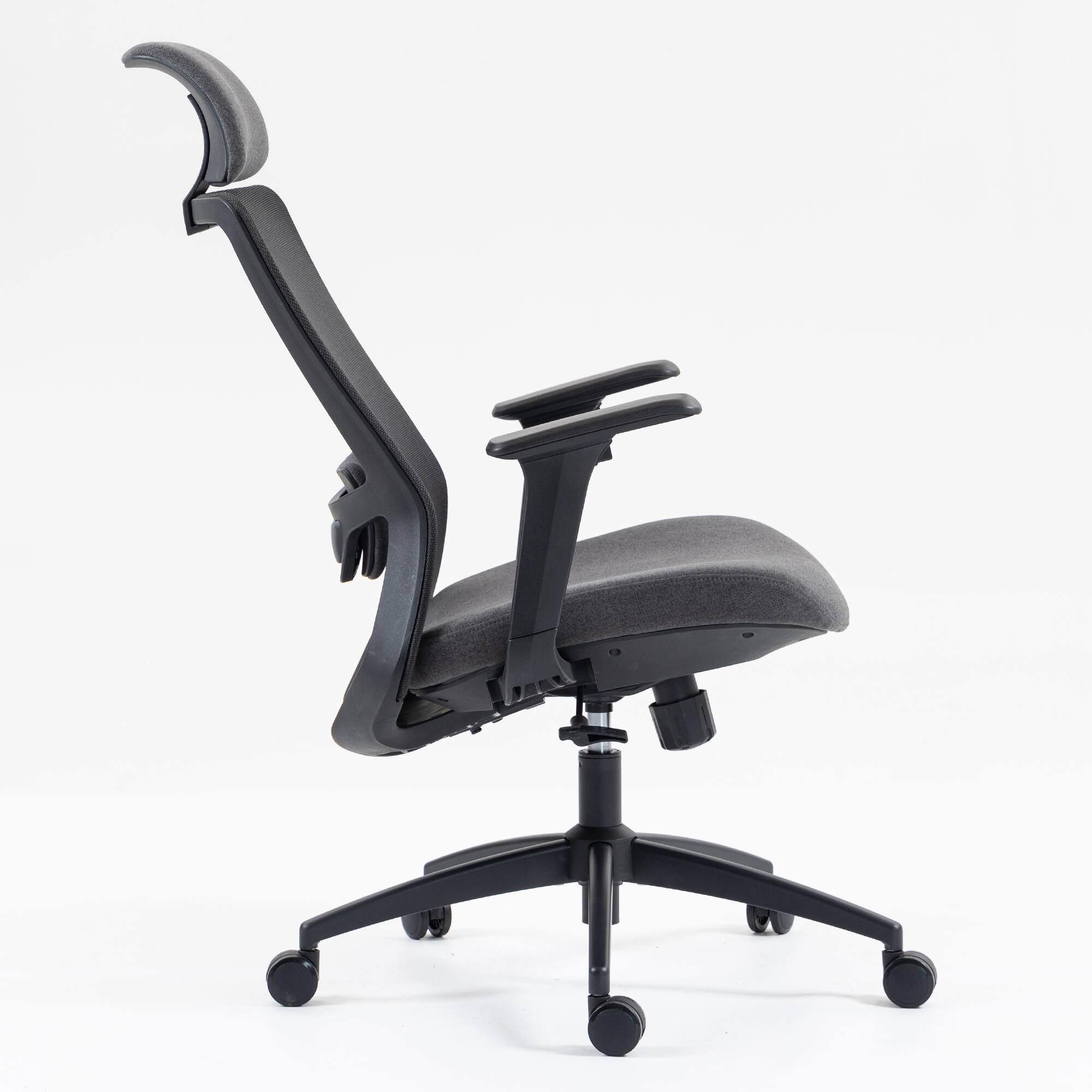 Alt View 6. PexFix - High-Back Ergonomic Office Chair with Dynamic Lumbar Support, Adjustable Seat Depth for Desk Work - Black.