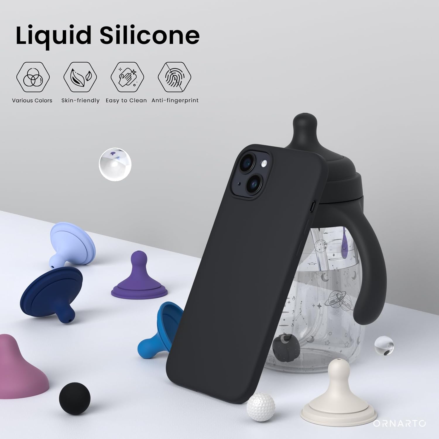 Liquid Silicone, Various Colors, Skin-friendly, Easy to Clean, Anti-fingerprint, ORNARTO