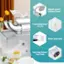 The text on the image is grouped and corrected as follows:

Splash-proof Lattice Cover: This feature provides a protective cover for the sink, preventing water splashes and keeping the surrounding area dry.

Convenient Door Handle: The door handle is designed for easy access and control, making it convenient to open and close the sink.

Water Drain Hole: This feature allows for efficient water drainage, ensuring that the sink remains clean and functional.

Anti-slip Rubber Foot Pads: These pads provide stability and prevent the sink from moving or sliding, ensuring safety and ease of use.
