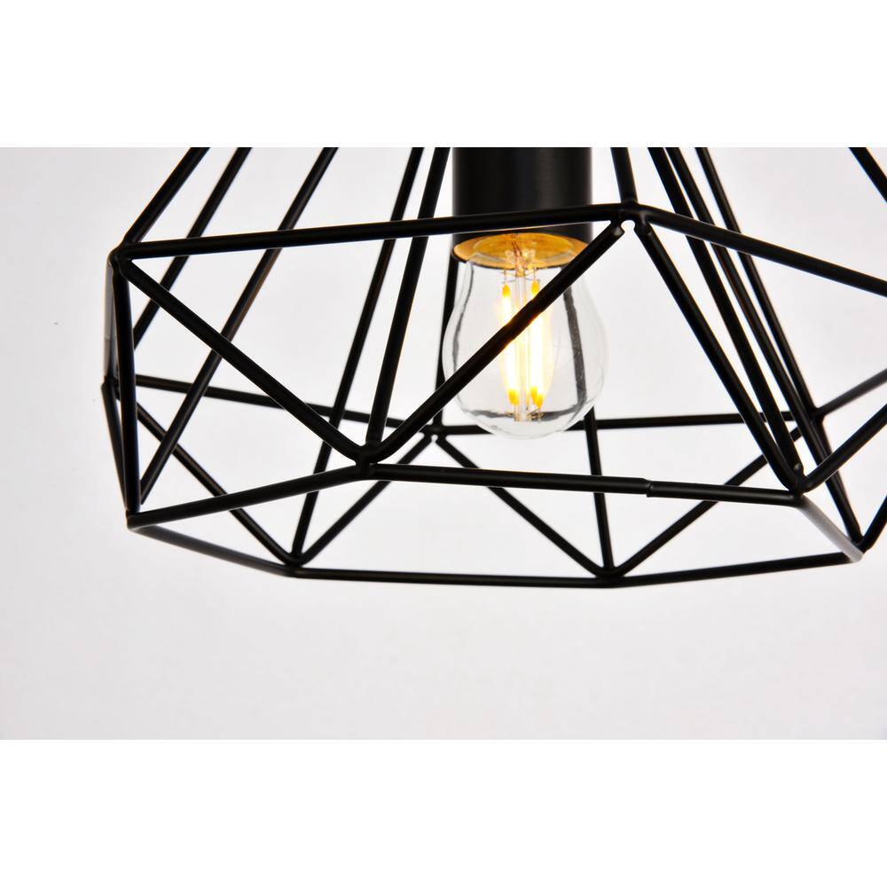Back. Living District - Jago Collection Pendant D9.8 H9.8 Lt:1 Black Finish - Black.