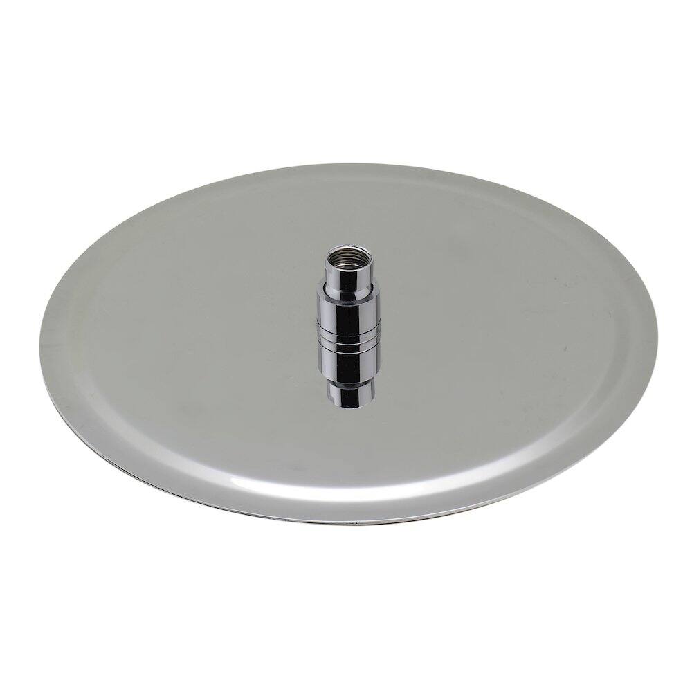 Back. Alfi - Solid Polished Stainless Steel 12" Round Ultra Thin Rain Shower Head - Silver.