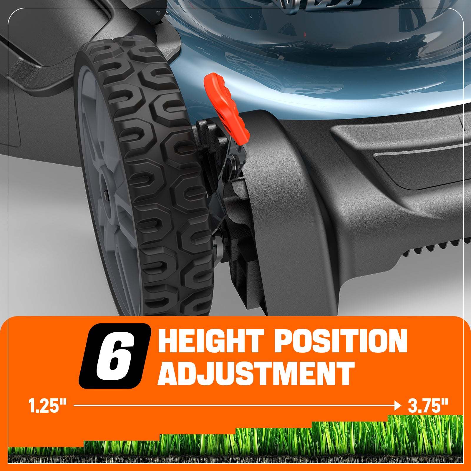 1.25" HEIGHT POSITION 6 ADJUSTMENT 3.75"