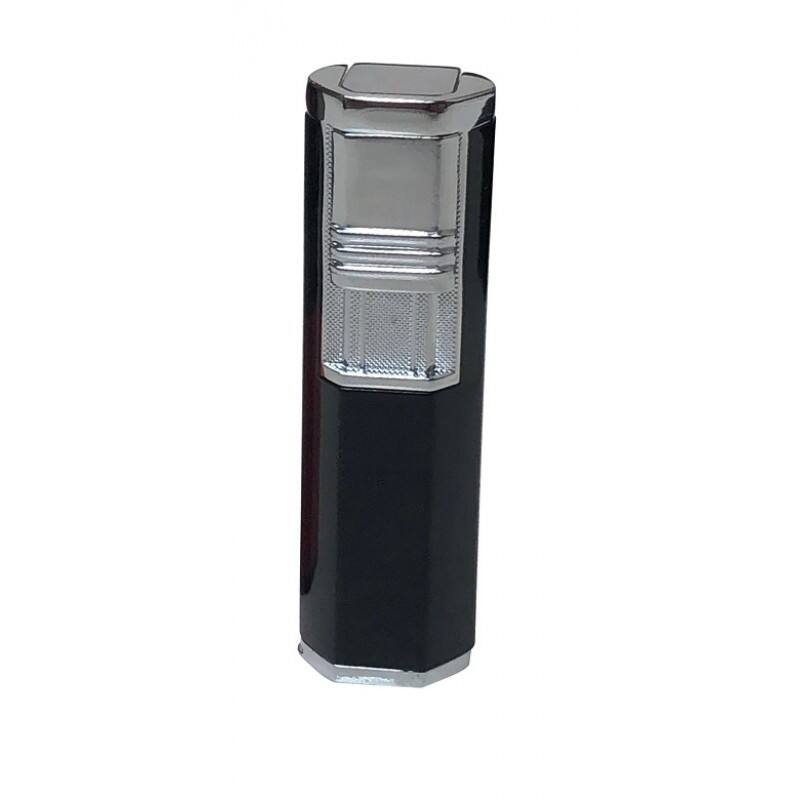 Angle. Prestige - The Apex Torch Lighter (Black) - Black Chrome Finish.