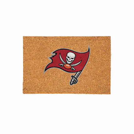 Front. Evergreen Enterprises - Tampa Bay Buccaneers 24" x 36" Outdoor Team Logo Coir Mat - Brown.
