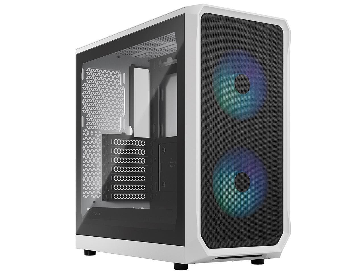 Fractal Design - Focus 2 RGB White ATX mATX Mini ITX Clear Tinted Tempered Glass Mid Tower Computer Case - White